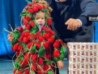 Nando Ardita e una bimba in maschera