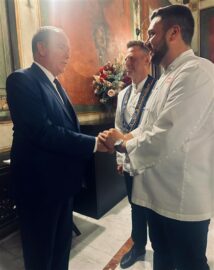 Alberto di Monaco con lo chef Gianvito Gaglio